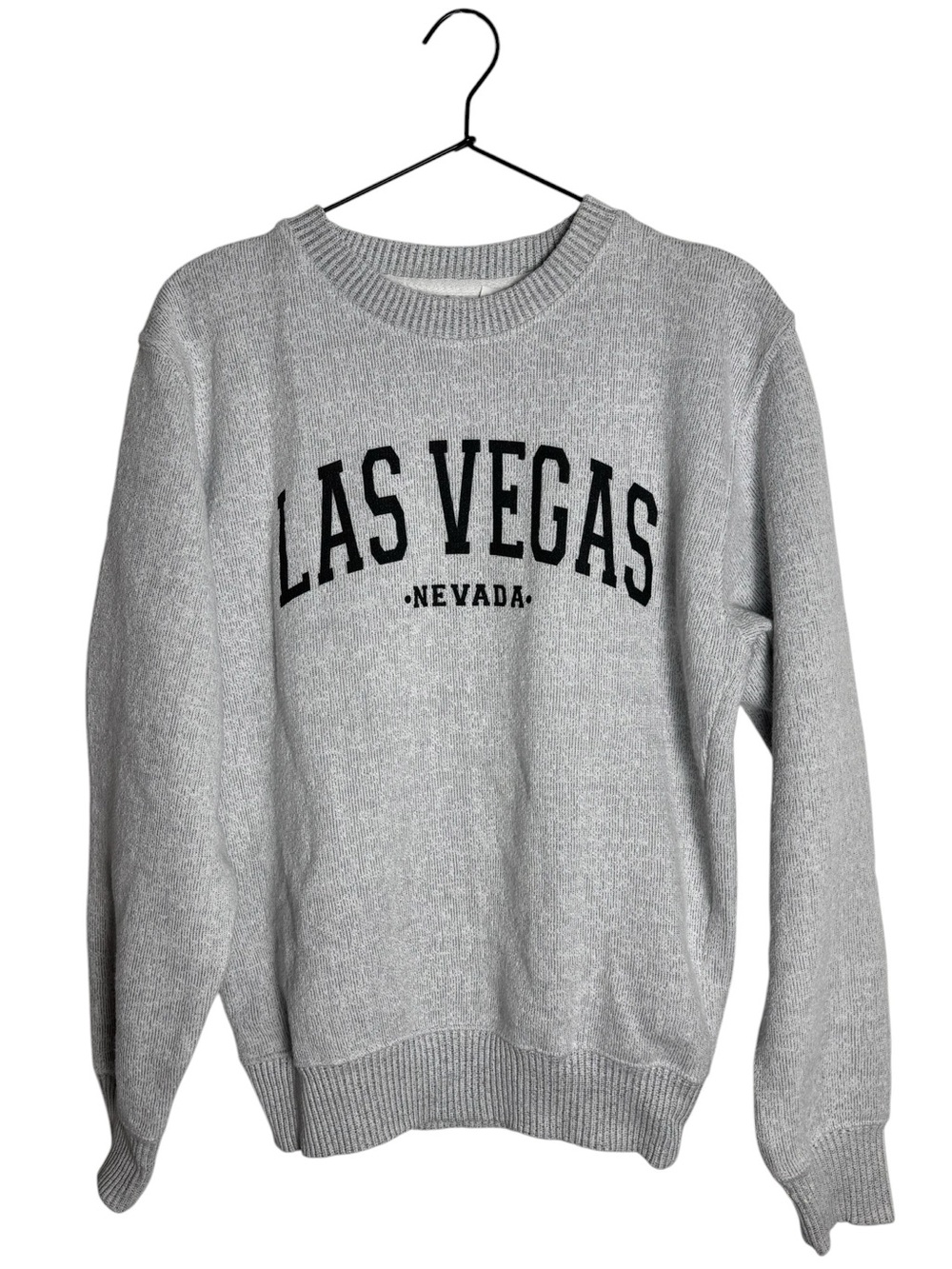 ESY Surf Co. Las Vegas Nevada Grey Ribbed Knit Crewneck Sweater